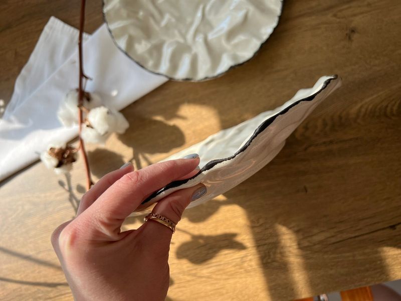 Тарілка плоска Скеля 27 см Чорний Лофт 604853649291 фото
