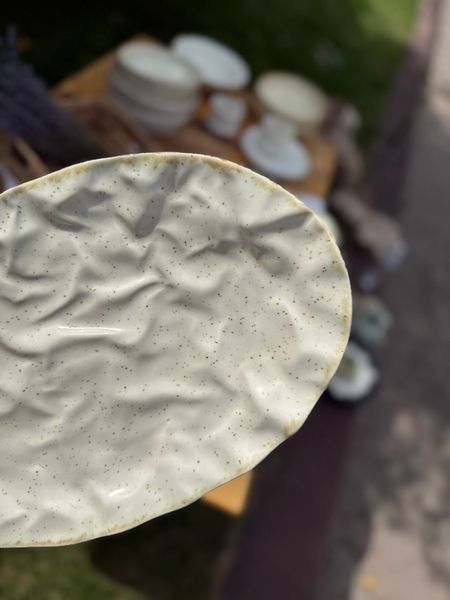 Тарілка Овальна Скеля 36 см Cream Коричневий Лофт 260508141392 фото