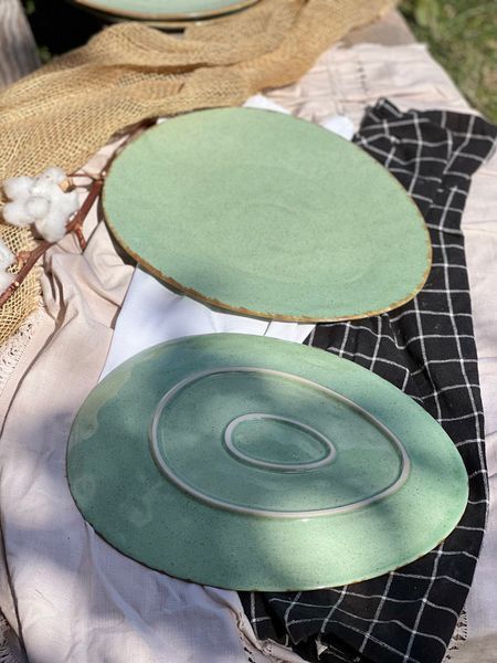 Тарілка Овальна 30/24,5 см Фісташка Коричневий лофт 473755921401 фото