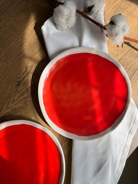 Тарелка Круглая 24 см Красное Капучино 455963896591 фото